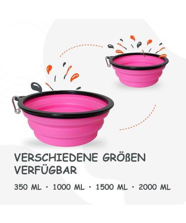 Travel Bowl Hun - 2000 ml Pink | Portable Pet Bowl for Travel & Outdoor Use - Buy Online on GoSupps.com