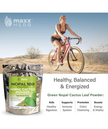 Maxx Herb Organic Nopal Cactus Powder - Digestion & Immune Support - High Fiber & Calcium - Vegan, Non-GMO, Gluten Free - 12 oz Bag - Buy Online on GoSupps.com