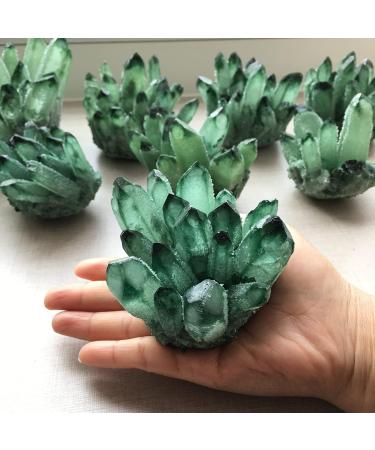 Green Crystal Stone Cluster Crystals Quartz Beautiful Irregular Home Charm Decoration Specimen Therapy Yoga Balance Crystal Cluster (Color : Green Size : 600-700g) 600-700g Green - Buy Online on GoSupps.com