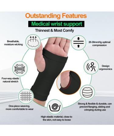 MGANG Wrist Support Sleeves - Unisex Compression Gloves for Carpal Tunnel RSI & Pain Relief (Black Size M - Buy Online on GoSupps.com