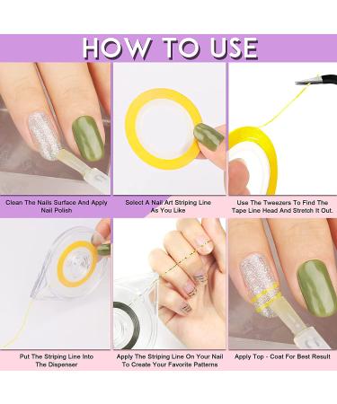 NICEMOVIC 62pcs 32 Colors Nail Art Striping Tape for DIY Nail Decoration - Buy Online on GoSupps.com