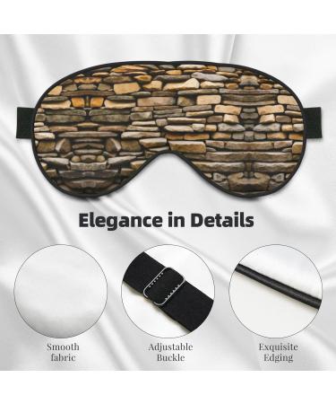 SSIMOO Rustic Rocks Brick Wall Print Eye Mask | Ultra-Soft Light-Blocking for Comfort & Restful Sleep - International Shipping - Buy Online on GoSupps.com