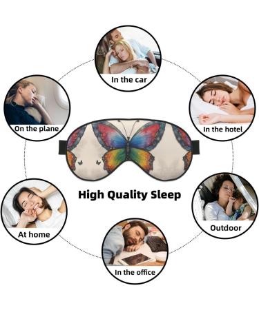 SSIMOO Rainbow Butterfly Print Eye Mask - Ultra-Soft Light-Blocking for Restful Sleep | International Shipping - Buy Online on GoSupps.com