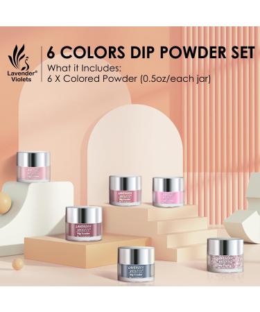 Lavender Violets 84g 6 Colors Acrylic Dip Powder Nail Kit for French Manicure - Autumn/Winter Nail Art Set in Royal Blue and Red - Buy Online on GoSupps.com
