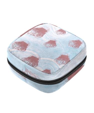 Jellyfish Period Pouch Portable Tampon Storage Bag for Sanitary Napkins Tampon Holder for Purse Feminine Product Organizer First Period Gifts for Teen Girls School