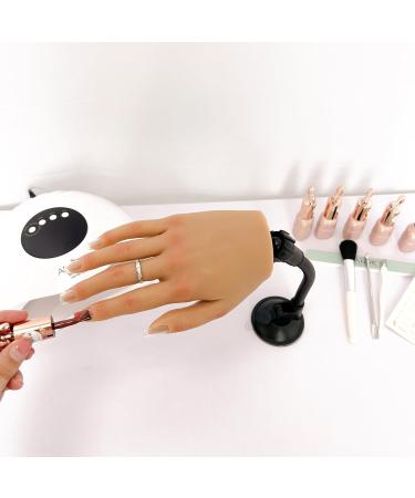 Soft Silicone Nail Practice Hand for Acrylic Nails - Flexible Fake Hand with Stand | Perfect for Nail Art - Buy Online on GoSupps.com