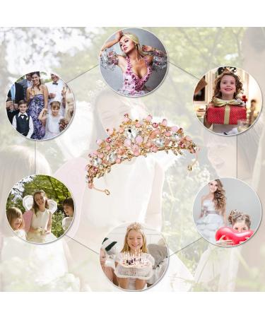 Rose Gold Crystal Tiara for Women - Wedding, Prom, Birthday Party Headband - Buy Online on GoSupps.com