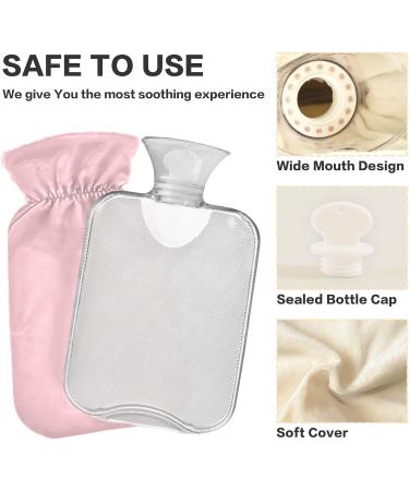 Light Pink Hot Water Bottle with Cover - 1L Heat Bottle for Pain Relief & Muscle Injury - Ideal for Home Comfort - Buy Online on GoSupps.com