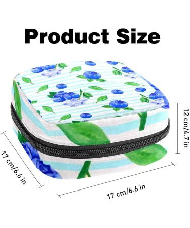 Blue Striped Portable Zipper Napkin Storage Bag for Teen Girls & Women - Stylish & Functional - Buy Online on GoSupps.com