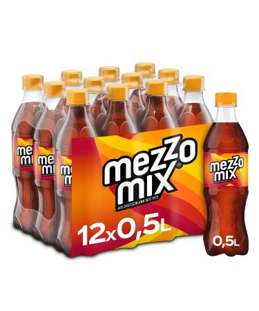 Mezzo Mix - sparkling refreshing mixed drink made from cola and orange - soft drink in practical disposable bottles (12 x 500 ml)