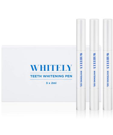 WHITELY Premium Teeth Whitening Pen (3 Pack) 35% Carbamide Peroxide Gel 30+ Uses No Sensitivity Painless Effective Easy to Use Travel-Friendly Natural Mint Flavor - Buy Online on GoSupps.com