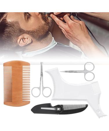 Beard Shaping Template Easy Use Stainless Steel Material Meet Different Demands Beard Styling Tool Set for Shape Cheek Line for Shape Neck Line - Buy Online on GoSupps.com