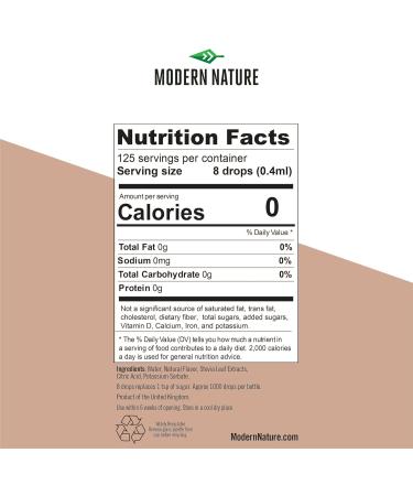 Modern Nature Chocolate Flavour Drops - Liquid Stevia Drops Sweetner - Zero Calorie Sugar Free Coffee Syrup Alternative - Flavoured Coffee Protein Powder Yoghurt Tea Vegan Keto Sweetener 50ml 50 ml (Pack of 1) - Buy Online on GoSupps.com