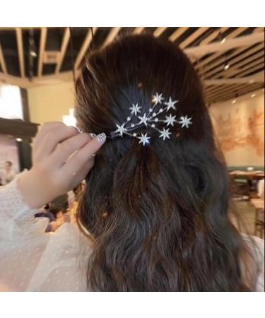Zeshimb Vintage Crystal Star Hair Barrette - Silver Rhinestone Headpiece for Women and Girls - Buy Online on GoSupps.com