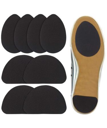 Beautulip Non-Skid Pads for Shoes Noise Reduction Self-Adhesive Slip Resistant Sole Stick Protector Pack of 8 (Black)