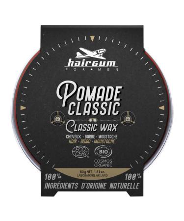 Hairgum Beard Styling Wax and Hair Pomade - Mens Classic Organic Hair Wax - Natural Hair Styling Wax with Easy Style - Firm Hold Hair Pomade for All Hair Type - High Shine Hair Wax Lasts All Day Long