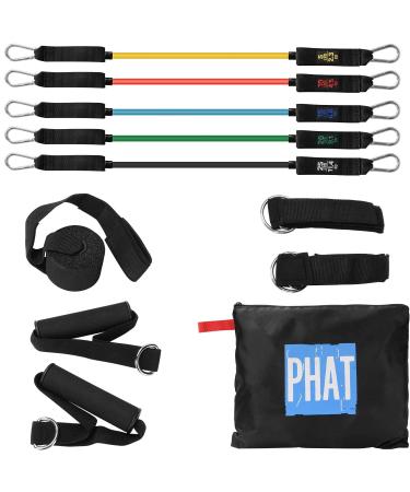 PHAT Resistance Bands Set 11Pcs Exercise Bands Sports Fitness Workout Gear Stackable 75 Lbs Workout Bands Resistance