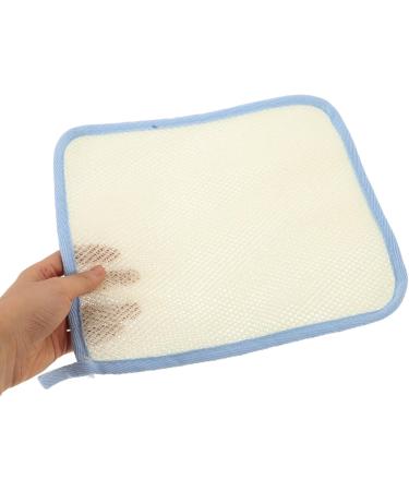 Outanaya 4pcs Square Towel Soap Bag Exfoliating Body Cloth Shower Face Exfoliator Scrubber Nylon Beige - Buy Online on GoSupps.com