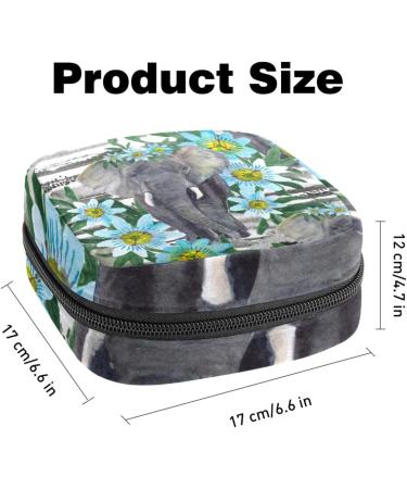 Portable Women's Binding-Up Bags | Menstrual Cup Bags for Teens | Stylish Tampon & Period Storage - Elephant Blue Flowers - Buy Online on GoSupps.com