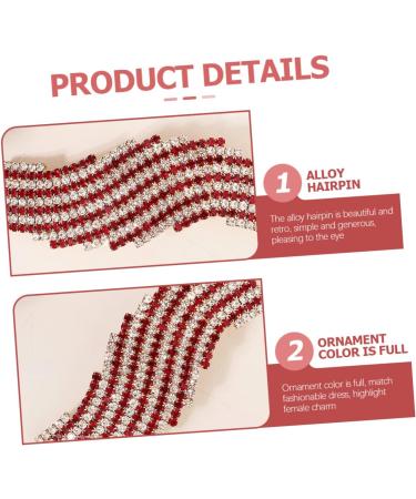 FRCOLOR rhinestone hairpin Red Bride hair clips Metal hair clips for women Rhinestone hair clips Hair barrettes for women hair claw clips for women Miss Accessories rhinestones dense - Buy Online on GoSupps.com