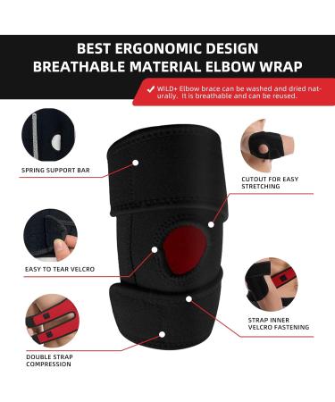 Adjustable Tennis Elbow Support Brace with Metal Spring Splints - Small Size - Buy Online on GoSupps.com