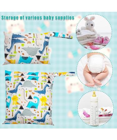 Runup 3pcs Waterproof Wet Bag Set | Reusable Wet Dry Cloth Diaper Bags with Zippered Closure and Snap Handle | Baby Wet Bag for Nappies & Dirty Clothes - Buy Online on GoSupps.com