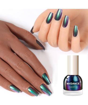 Chameleon Nail Polish - Holographic Glitter Nail Polish - Shimmer Chrome Nail Art Varnish - Quick Dry Nail Varnish - Long-lasting Nail Polish for Manicure DIY at Home - No Need Baking green - Buy Online on GoSupps.com