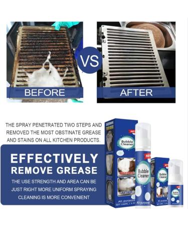 Beedac Bubble Cleaner Bubble Cleaner Foam Foaming Heavy Oil Stain Cleaner Stubborn Grease & Grime Remover Bubble Spray for Range Hood Oven Pots Grill Sink (100ml-2pcs) - Buy Online on GoSupps.com