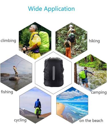 HYCOPROT Waterproof Backpack Rain Cover Yellow | 10-85L | Hi-Visibility | Reflective Strip | Anti-dust | Hiking Camping Traveling | L(41-55L) - Buy Online on GoSupps.com