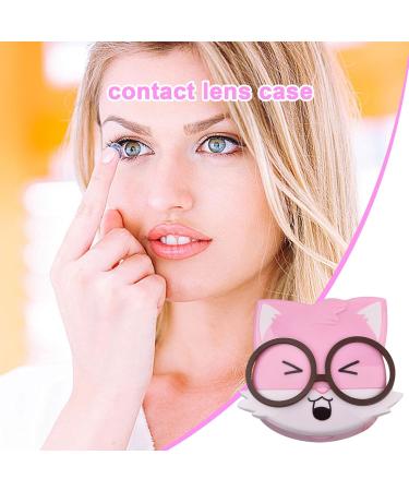 Fellflying Cartoon Animal Contact Lens Travel Case - Portable Squirrel Pink for Daily Use & Trips | Lens Care Products - Buy Online on GoSupps.com