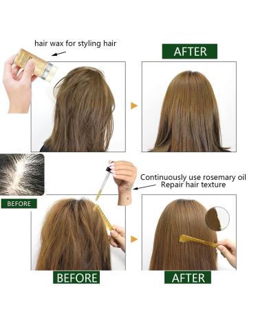 Hair Wax Stick & Rosemary Oil - Organic Hair Growth Products | Flyaways Control & Slick Back Hair Accessories for Women | SET 01 - Buy Online on GoSupps.com