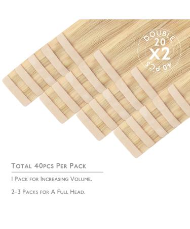 Shop If-of-Hearted Tape Extensions | Real Hair 40PCs 100g 16 Inch Light Blonde Highlights - Invisible Tape in Extensions - Buy Online on GoSupps.com