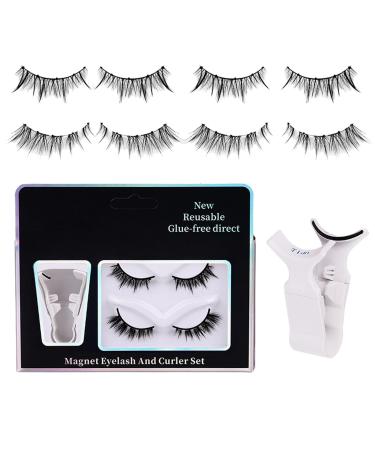 False Eyelashes - Charming Lashes Set Soft Magnets False Eyelashes | Portable Convenience Magnetic Eyelashes Natural Look Reusable Magnetic Lashes Set with Tweezers for Cosplay Supply