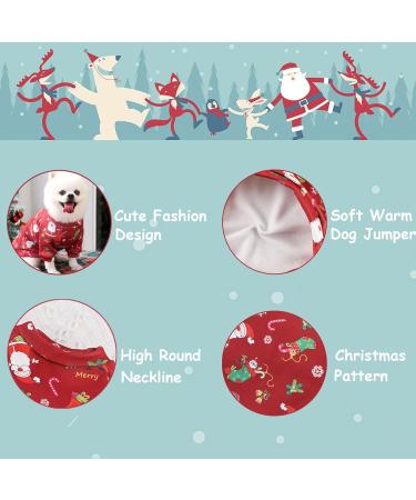 Supjade Christmas Sweater Dog Set - Cozy Winter Pet Costumes for Small/Medium Dogs & Cats - Warm Holiday Clothing - Buy Online on GoSupps.com