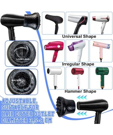 Universal Hair Diffuser Attachment for Curly Hair - Caredgo Foehn Compatible Hair Dryer Diffuser - Ideal for 1.4-3 Inch Nozzles - Buy Online on GoSupps.com