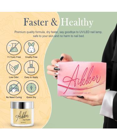 Aikker 20 Spring Colours Dip Powder Nail Kit - 27 Pcs Glitter Purple Pink Orange Acrylic Dipping Powder Set with Base Top Coat Activator - French Nail Art Manicure AK33 - Buy Online on GoSupps.com