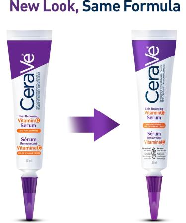 CeraVe Skin Renewing Vitamin C Serum with 10% Pure VITAMIN C for Face With Hyaluronic Acid | Skin Brightening Face Serum for dark spots with ceramides & Vitamin B5. Fragrance Free Developed with dermatologists 30mL 30 ml (Pack of 1) - Buy Online on GoSupps.com