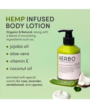 Herbo Hemp Body Lotion with Coconut Oil - Organic Moisturizer for All Skin Types | Cruelty-Free & Paraben-Free Body Cream - 7 oz - Buy Online on GoSupps.com