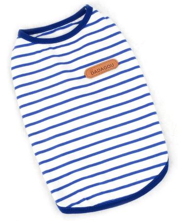 Buy Paidful British Little Dog Shirt - Soft Cotton Striped Pet T-Shirt for Boys Summer Tank Tops for Chihuahua & Yorkie - Breathable XXL (Back Length: 40cm Bust: 52cm) - International Shipping Available - Buy Online on GoSupps.com