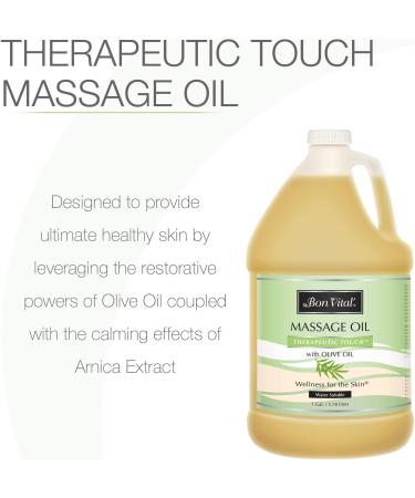 Bon Vital Therapeutic Touch Massage Oil - Olive Oil for Dry Skin & Sore Muscles Hydrating 1 Gal Lightweight Oil Ideal for Relaxing Massages - Pack of 1 - Buy Online on GoSupps.com