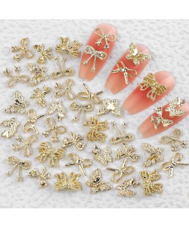50 Piece 3D Gold Bow & Butterfly Nail Charms - Premium Alloy Nail Art Decor for Stunning Nail Designs - Buy Online on GoSupps.com