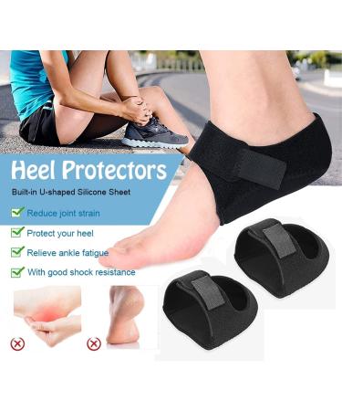 Heel Spur Inserts - Gel Heel Protectors & Cushions | Silicone Heel Bandage | Pain Relief for EU36-45 (Black) - Buy Online on GoSupps.com