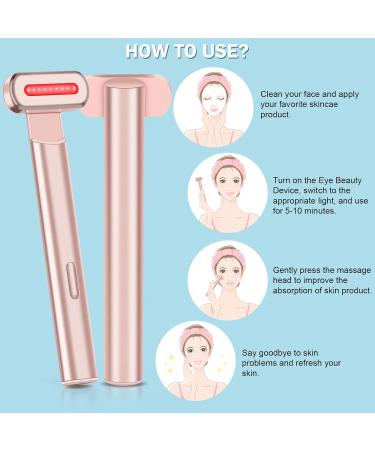 Red Light Therapy Device - 7 Colors LED Face Massager for Skin Rejuvenation Tightening & Lift - Rose Gold - Buy Online on GoSupps.com