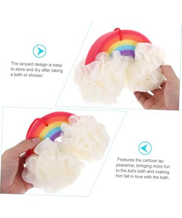 Ipetboom 1pc Rainbow Bath Ball Shower Pouf Shower Back Scrubber Metal Hairpin Stick Infant Tub Irish Accessories for Women Animal Pouf Loofah Kids Sponge Makeup Take a Bath Child - Buy Online on GoSupps.com