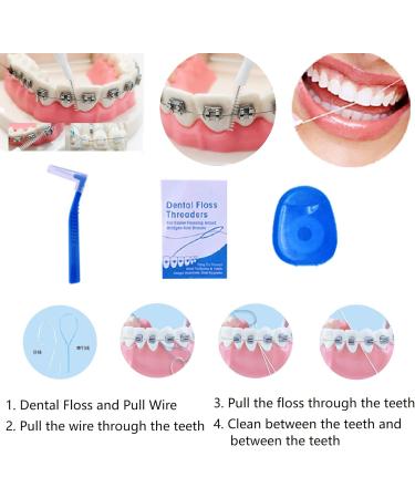 Portable Orthodontic Care Kit for Braces - Dental Travel Kit with Interdental Brush, Wax, Floss - Blue (8 Pcs) - Buy Online on GoSupps.com