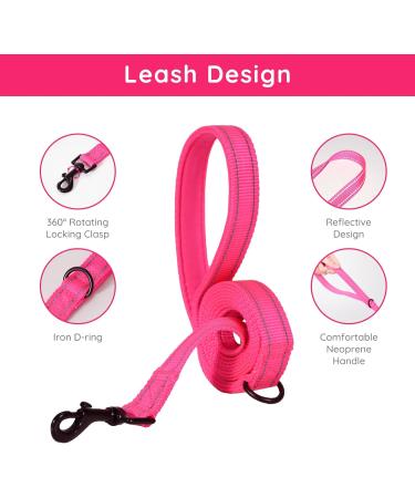 Bella & Pal Dog Harness for Small Dogs | Air Mesh Reflective & Breathable | Includes Leash | Hot Pink Size M (40-45cm) - Buy Online on GoSupps.com