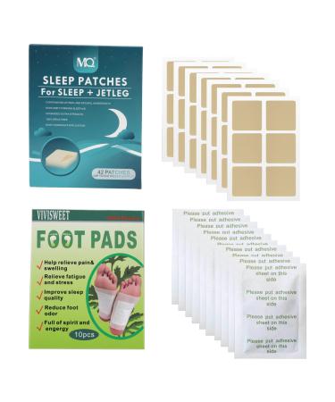 Natural Sleep Aid Patches 42 Sleep Patches and 10 Mugwort Foot Patches for Adults - Sleep Stickers Sleeping Helper Mood Calming Stickers for Deep Sleep Support Improve Quality Sleep