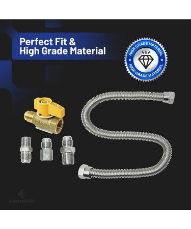 EvertechPRO 1212MMKIT 22 Flexible Natural Gas Hose Kit - Propane Heater Hose Connectors - Buy Online on GoSupps.com