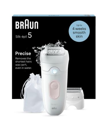 Braun Silk-épil 5 Epilator for Easy Hair Removal Waterproof Long Lasting Soft Skin with Shaver Head For Women and Clipper Cli