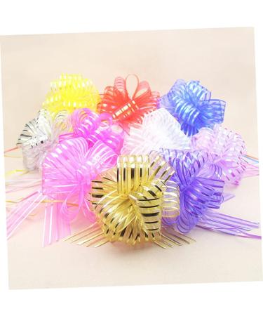 FRCOLOR 10pcs Golden Wedding Pull Flower Bows - Large Hand-Painted Gauze Decor for Weddings & Christmas - Perfect Gift Garland Decoration 74x5cm - Buy Online on GoSupps.com